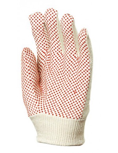 Gants coton croisé paume picots 4160