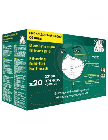 Masque à usage court pliable type FFP1 NR D SL 23100