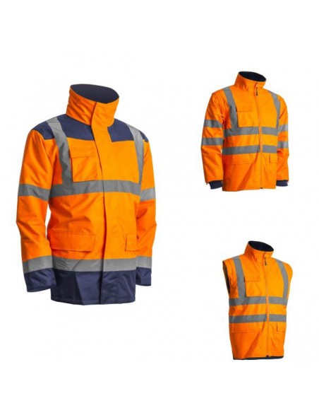 Parkas haute visibilité EN ISO 20471 classe 3 veste/gilet amovible - 7KAN